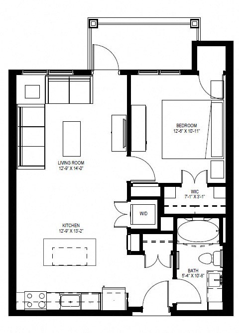 1 Bedroom Floor Plan